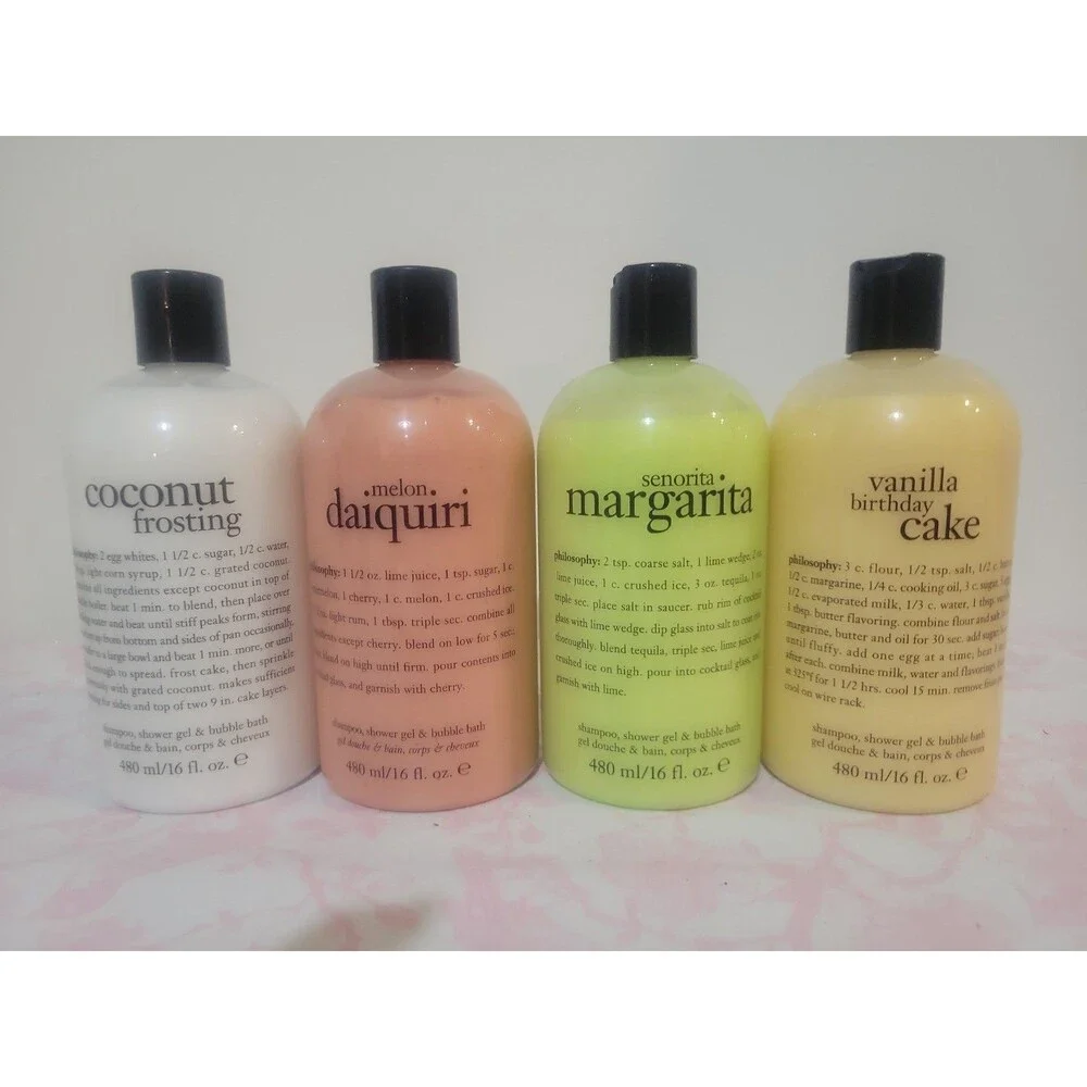 Four Bottles Philosophy 3-in-1 Shower Gel Shampoo And Bubble Bath 16 oz.